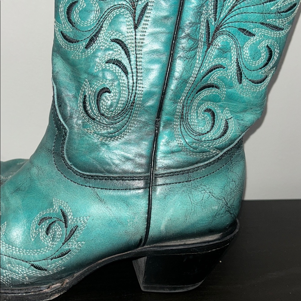 Corral Circle G Women's Turquoise 13" Top Snip Toe Boot Size 9 Coastal Cowboy - Picture 7 of 10